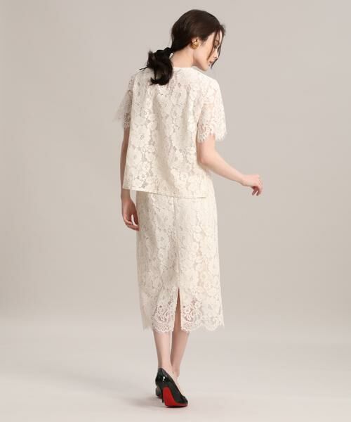 セール】 《Maglie WHITE》ラッセルレースタイトスカート （ミニ・ひざ  