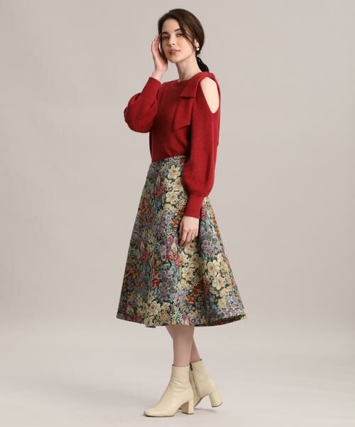 新品【¥24200の人気スカート】 BEARDSLEY ゴブランフレアスカート-