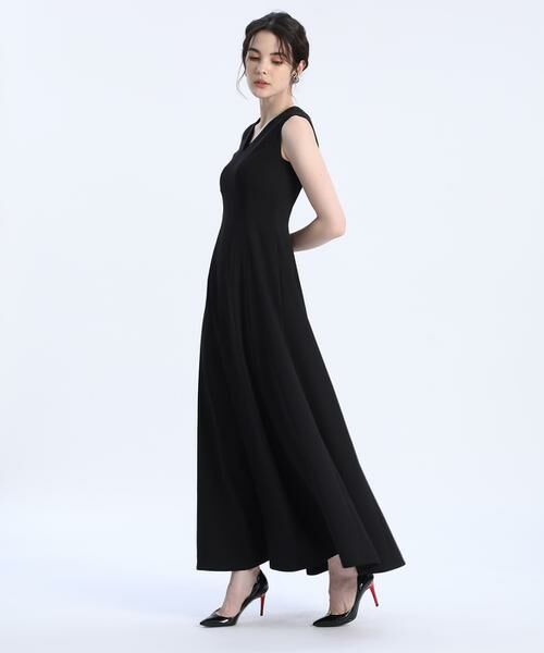 Maglie le cassetto / マーリエ ル カセット ミニ丈・ひざ丈ワンピース | 《M Maglie le cassetto》Vネックロングドレス | 詳細12