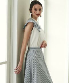 Maglie le cassetto / マーリエ ル カセット カットソー | 《Maglie par ef-de》アシメフリルカットソー