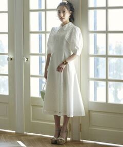 Maglie le cassetto / マーリエ ル カセット ミニ丈・ひざ丈ワンピース | 《大きいサイズ》ドラマティック刺繍ワンピース《M Maglie le cassetto×冨張愛》