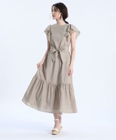 Maglie le cassetto / マーリエ ル カセット ミニ丈・ひざ丈ワンピース | 《大きいサイズ》オーガンジーチェックワンピース《Maglie par ef-de》