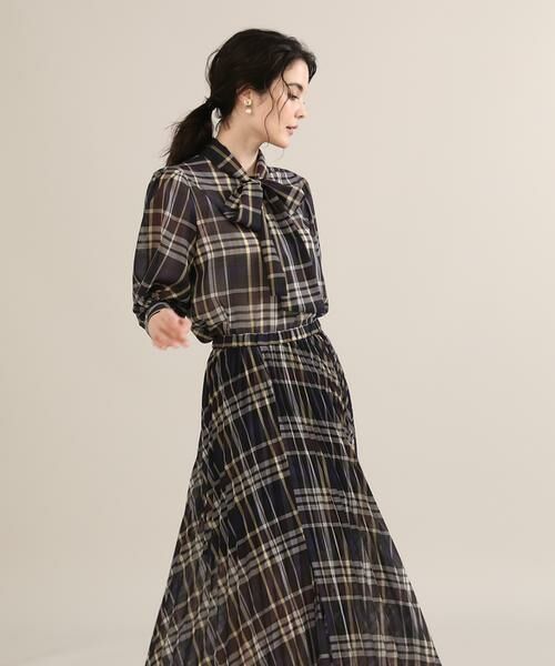 Maglie le cassetto / マーリエ ル カセット シャツ・ブラウス | 《Maglie par ef-de》ボウタイチェックブラウス | 詳細1