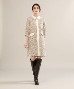 Maglie le cassetto / マーリエ ル カセット ミニ丈・ひざ丈ワンピース | 《大きいサイズ》配色レースワンピース《Maglie WHITE》