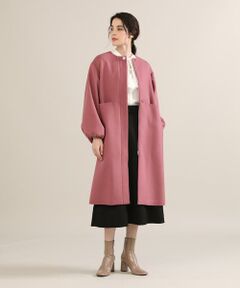 《大きいサイズ》ボリュームスリーブジップコート《Super110's Wool》《Maglie par ef-de》