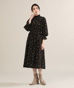 《大きいサイズ》サテンフラワーワンピース《Maglie par ef-de》