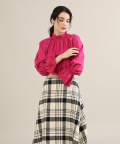 Maglie le cassetto / マーリエ ル カセット シャツ・ブラウス | 《Maglie par ef-de》袖レーススタンドブラウス