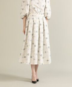 Maglie le cassetto / マーリエ ル カセット ミニ・ひざ丈スカート | 《Maglie par ef-de》フラワージャガードスカート