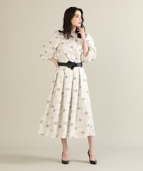 Maglie le cassetto / マーリエ ル カセット ミニ・ひざ丈スカート | 《Maglie par ef-de》フラワージャガードスカート | 詳細4