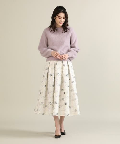 Maglie le cassetto / マーリエ ル カセット ミニ・ひざ丈スカート | 《Maglie par ef-de》フラワージャガードスカート | 詳細8