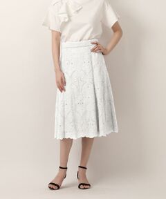 Maglie le cassetto / マーリエ ル カセット ミニ・ひざ丈スカート | 《プラスサイズ》刺繍レースマーメイドスカート