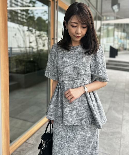 Maglie le cassetto / マーリエ ル カセット シャツ・ブラウス | 《大きいサイズ》サマーツイードペプラムブラウス《M Maglie le cassetto》 | 詳細1