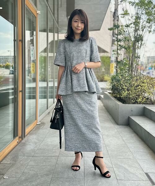 Maglie le cassetto / マーリエ ル カセット シャツ・ブラウス | 《大きいサイズ》サマーツイードペプラムブラウス《M Maglie le cassetto》 | 詳細2