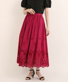 Maglie le cassetto / マーリエ ル カセット ミニ・ひざ丈スカート | 刺繍レースロングスカート