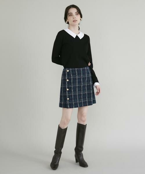 Maglie le cassetto / マーリエ ル カセット ニット・セーター | 《大きいサイズ》衿付き配色ニット | 詳細8