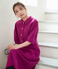 《大きいサイズ》品あり衿の美人映えワンピース《M Maglie le cassetto×冨張愛》