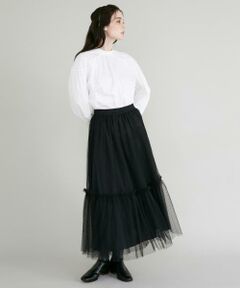 Maglie le cassetto / マーリエ ル カセット ミニ・ひざ丈スカート | 《大きいサイズ》チュールロングスカート
