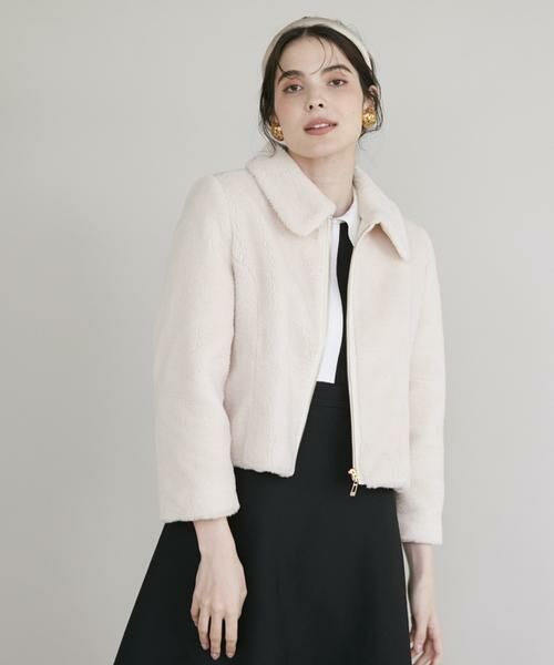 Maglie le cassetto / マーリエ ル カセット その他アウター | 《大きいサイズ》衿付きエコファーブルゾン | 詳細1