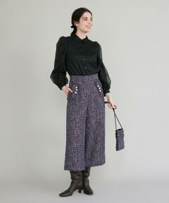 Maglie le cassetto / マーリエ ル カセット ショート・ハーフ・半端丈パンツ | ミックスツイードガウチョパンツ