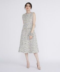 Maglie le cassetto / マーリエ ル カセット ミニ・ひざ丈スカート | 《M Maglie le cassetto》パステルツイードフリンジスカート