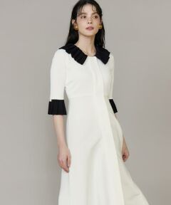 Maglie le cassetto / マーリエ ル カセット ミニ丈・ひざ丈ワンピース | 《M Maglie le cassetto×冨張愛》華やかプリーツ今どきモードニットワンピース