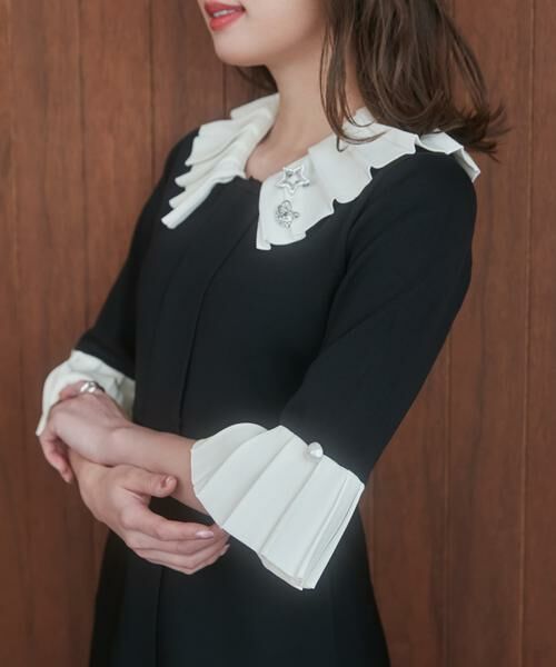 Maglie le cassetto / マーリエ ル カセット ミニ丈・ひざ丈ワンピース | 《M Maglie le cassetto×冨張愛》華やかプリーツ今どきモードニットワンピース | 詳細12