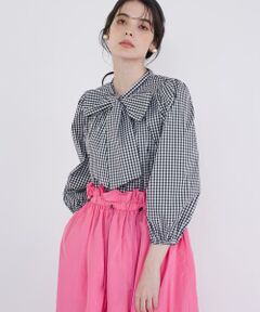 Maglie le cassetto / マーリエ ル カセット シャツ・ブラウス | 《大きいサイズ》ビッグボウタイギンガムブラウス