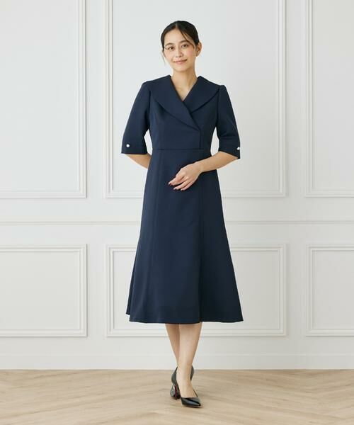 Maglie le cassetto / マーリエ ル カセット ミニ丈・ひざ丈ワンピース | 《M Maglie le cassetto》ショールカラーワンピース | 詳細24