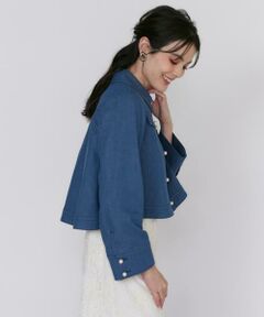 Maglie le cassetto / マーリエ ル カセット Gジャン・デニムジャケット | 《プラスサイズ》パールボタンGジャン