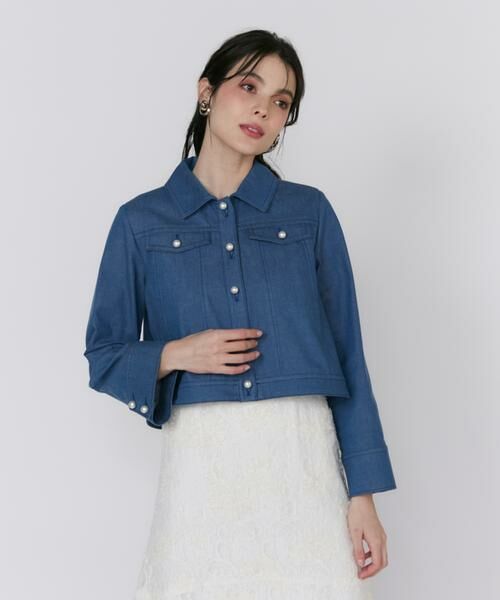 Maglie le cassetto / マーリエ ル カセット Gジャン・デニムジャケット | 《プラスサイズ》パールボタンGジャン | 詳細10