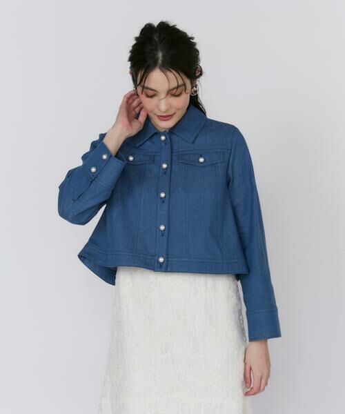 Maglie le cassetto / マーリエ ル カセット Gジャン・デニムジャケット | 《プラスサイズ》パールボタンGジャン | 詳細11
