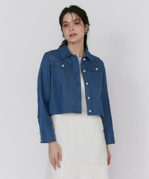 Maglie le cassetto / マーリエ ル カセット Gジャン・デニムジャケット | 《プラスサイズ》パールボタンGジャン | 詳細9