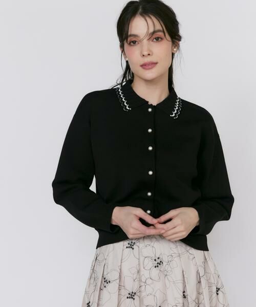 Maglie le cassetto / マーリエ ル カセット カーディガン・ボレロ | 《大きいサイズ》プリーツカラーカーディガン | 詳細1