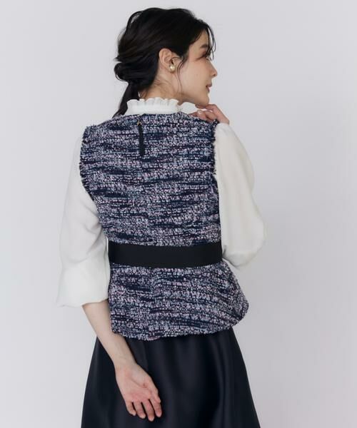 Maglie le cassetto / マーリエ ル カセット シャツ・ブラウス | 《プラスサイズ》ファンシーツイードペプラムブラウス《M Maglie le cassetto》 | 詳細14