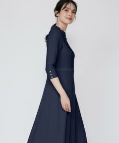 Maglie le cassetto / マーリエ ル カセット ミニ丈・ひざ丈ワンピース | 《大きいサイズ》上品フリルニットワンピース《M Maglie le cassetto》