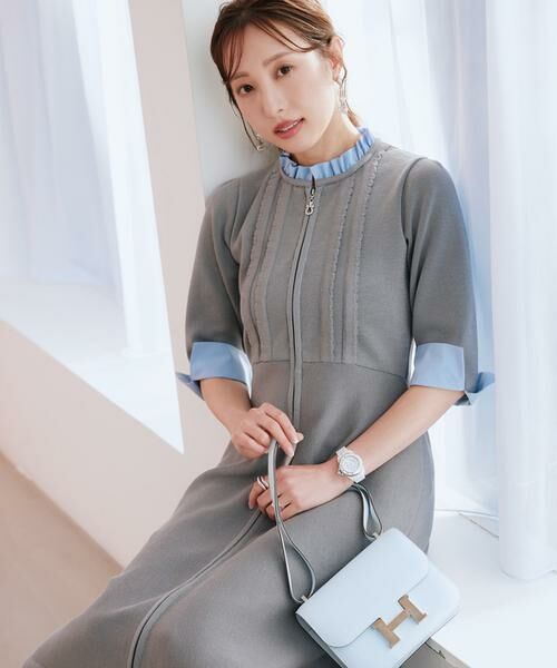 Maglie le cassetto / マーリエ ル カセット ミニ丈・ひざ丈ワンピース | 《M Maglie le cassetto×冨張愛》“纏うだけで叶う” 品格ドッキングワンピース | 詳細1