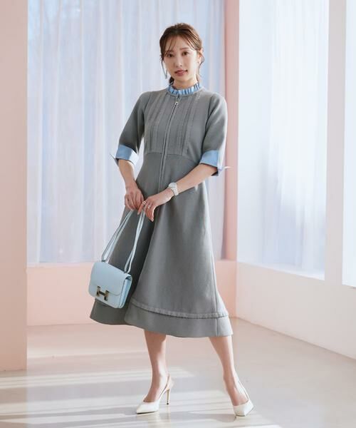 Maglie le cassetto / マーリエ ル カセット ミニ丈・ひざ丈ワンピース | 《M Maglie le cassetto×冨張愛》“纏うだけで叶う” 品格ドッキングワンピース | 詳細2