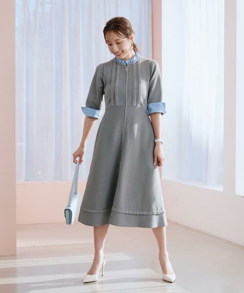 Maglie le cassetto / マーリエ ル カセット ミニ丈・ひざ丈ワンピース | 《M Maglie le cassetto×冨張愛》“纏うだけで叶う” 品格ドッキングワンピース | 詳細3