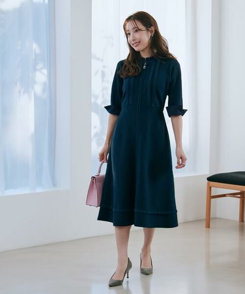 Maglie le cassetto / マーリエ ル カセット ミニ丈・ひざ丈ワンピース | 《M Maglie le cassetto×冨張愛》“纏うだけで叶う” 品格ドッキングワンピース | 詳細5