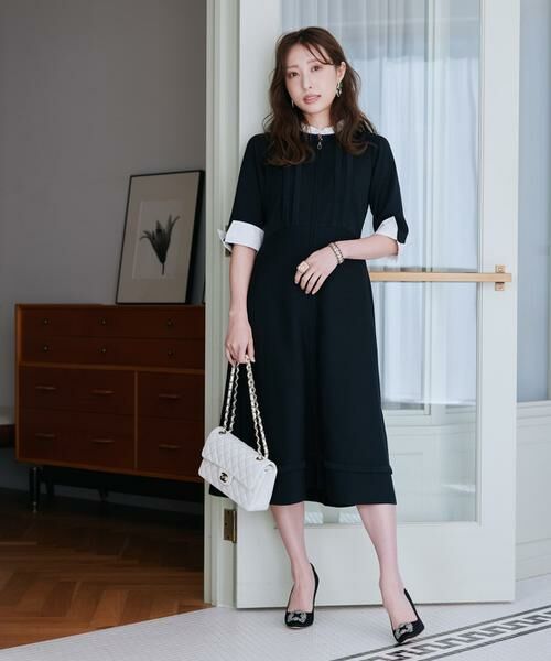 Maglie le cassetto / マーリエ ル カセット ミニ丈・ひざ丈ワンピース | 《M Maglie le cassetto×冨張愛》“纏うだけで叶う” 品格ドッキングワンピース | 詳細7