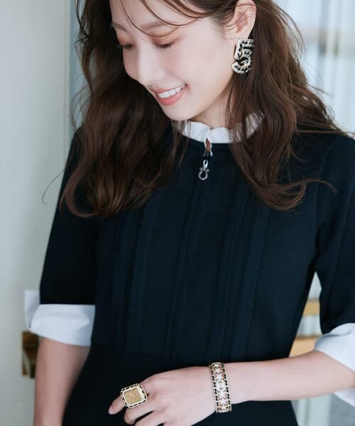 Maglie le cassetto / マーリエ ル カセット ミニ丈・ひざ丈ワンピース | 《M Maglie le cassetto×冨張愛》“纏うだけで叶う” 品格ドッキングワンピース | 詳細8