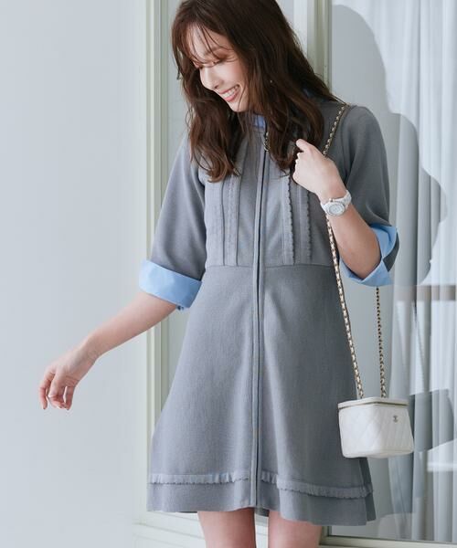 Maglie le cassetto / マーリエ ル カセット ミニ丈・ひざ丈ワンピース | 《M Maglie le cassetto×冨張愛》“纏うだけで叶う” 品格ドッキングミニワンピース | 詳細1