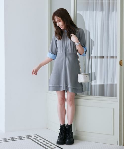 Maglie le cassetto / マーリエ ル カセット ミニ丈・ひざ丈ワンピース | 《M Maglie le cassetto×冨張愛》“纏うだけで叶う” 品格ドッキングミニワンピース | 詳細2