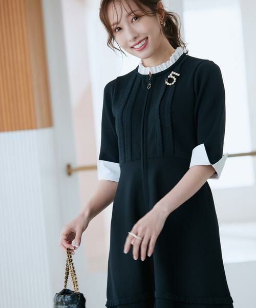 Maglie le cassetto / マーリエ ル カセット ミニ丈・ひざ丈ワンピース | 《M Maglie le cassetto×冨張愛》“纏うだけで叶う” 品格ドッキングミニワンピース | 詳細6