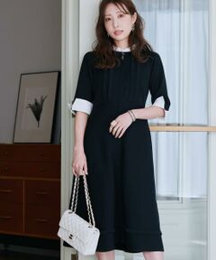 Maglie le cassetto / マーリエ ル カセット ミニ丈・ひざ丈ワンピース | 《大きいサイズ》“纏うだけで叶う” 品格ドッキングワンピース《M Maglie le cassetto×冨張愛》