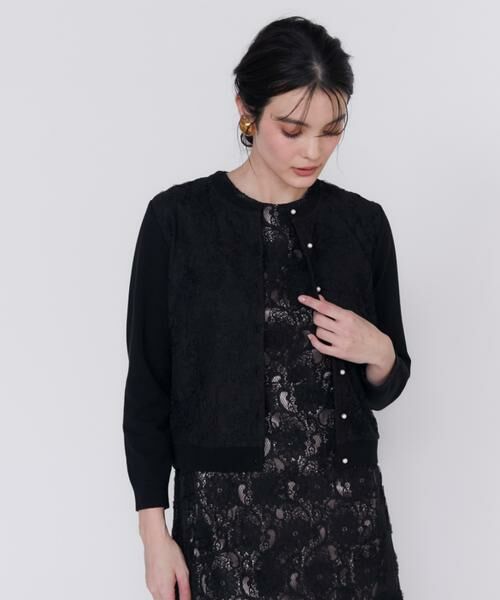 Maglie le cassetto / マーリエ ル カセット カーディガン・ボレロ | 《大きいサイズ》3D刺繍レースカーディガン《Maglie White》 | 詳細12