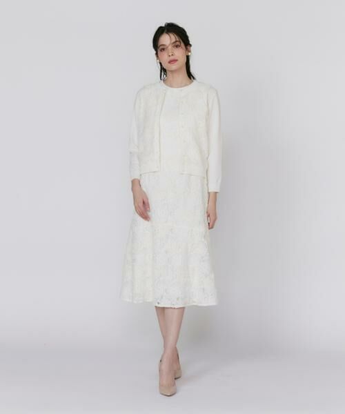 Maglie le cassetto / マーリエ ル カセット カーディガン・ボレロ | 《大きいサイズ》3D刺繍レースカーディガン《Maglie White》 | 詳細2