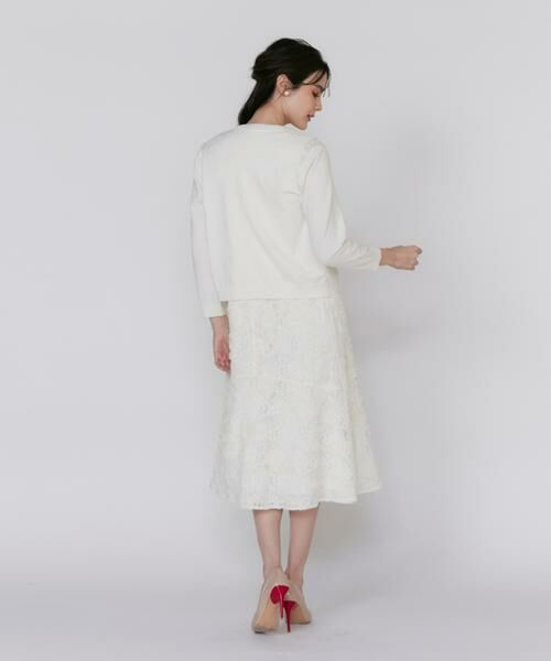 Maglie le cassetto / マーリエ ル カセット カーディガン・ボレロ | 3D刺繍レースカーディガン《Maglie White》 | 詳細4