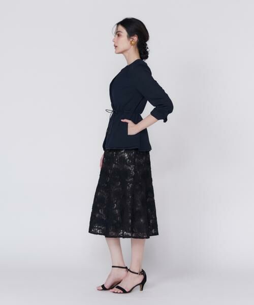 Maglie le cassetto / マーリエ ル カセット ミニ丈・ひざ丈ワンピース | 《プラスサイズ》3D刺繍レースワンピース《Maglie White》 | 詳細14