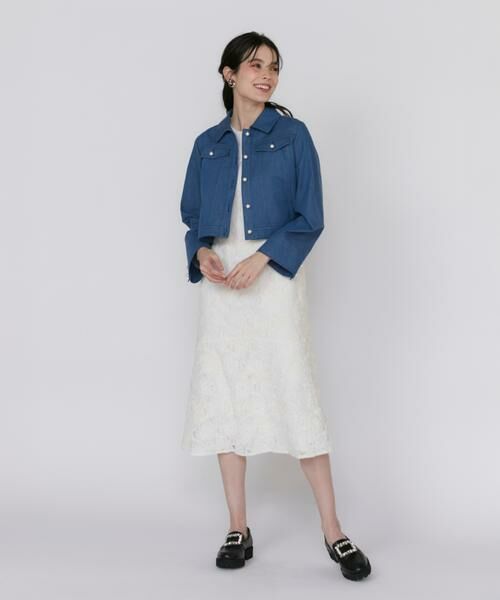 Maglie le cassetto / マーリエ ル カセット ミニ丈・ひざ丈ワンピース | 3D刺繍レースワンピース《Maglie White》 | 詳細8